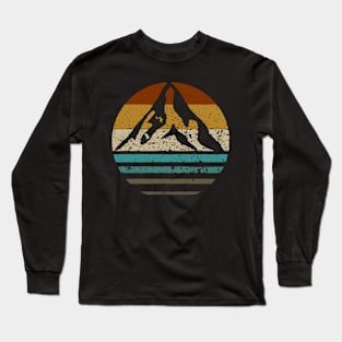 Vintage sun retro distressed mountain Long Sleeve T-Shirt